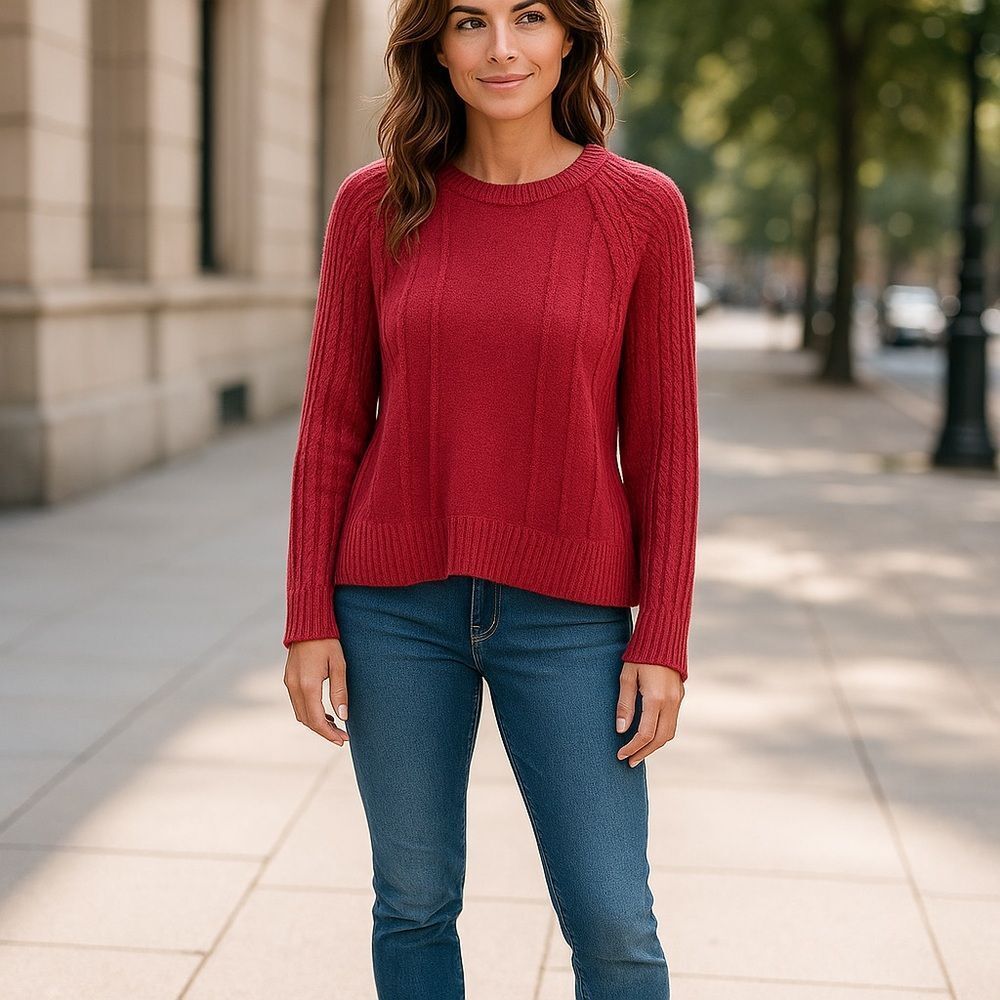 Orvis Women's Red Crew Neck Sweater‎